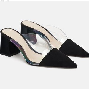 vinyl mules zara